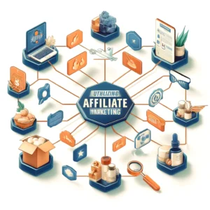 Utilizing-Affiliate-Marketing.-Visualize-an-array-of-products-linked-by-affiliate-codes